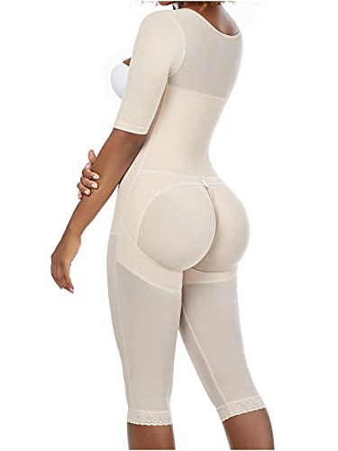 MariaE 9142 Post Surgery Compression Garment Tummy Control Full Shapewear Butt Lifter Fajas Colombianas Levanta Cola Postoperatorias Beige 3XL