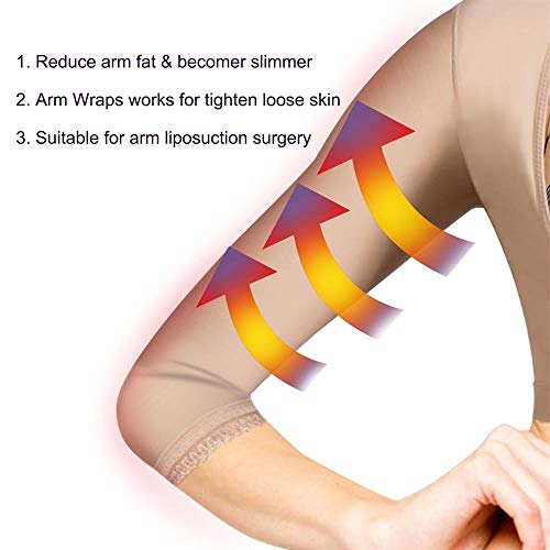 BRABIC Upper Arm Shaper Post Surgical Slimmer Compression Sleeves Posture Corrector Tops Shapewear for Women (Beige, M)