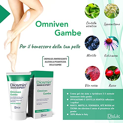 Dulàc Varicose Veins Treatment for legs, Cream for Circulation, Cooling Effect Diosmin and Horse Chestnut Cream for leg swelling relief - Relaxing Leg Cream