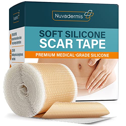 Silicone Scar Tape as Sheets, Strips - 1.5"x120" Extra Long - C-Section, Tummy Tuck, Keloid, Acne Removal Treatment - Post Surgery Supplies - Patch, Bandage - Try w/Surgical Silicon Gel by NUVADERMIS